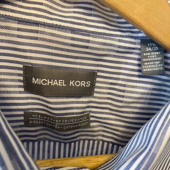 MENS MICHEAL KORS Slim Fit Striped Dress Shirt - Picture 5 of 8